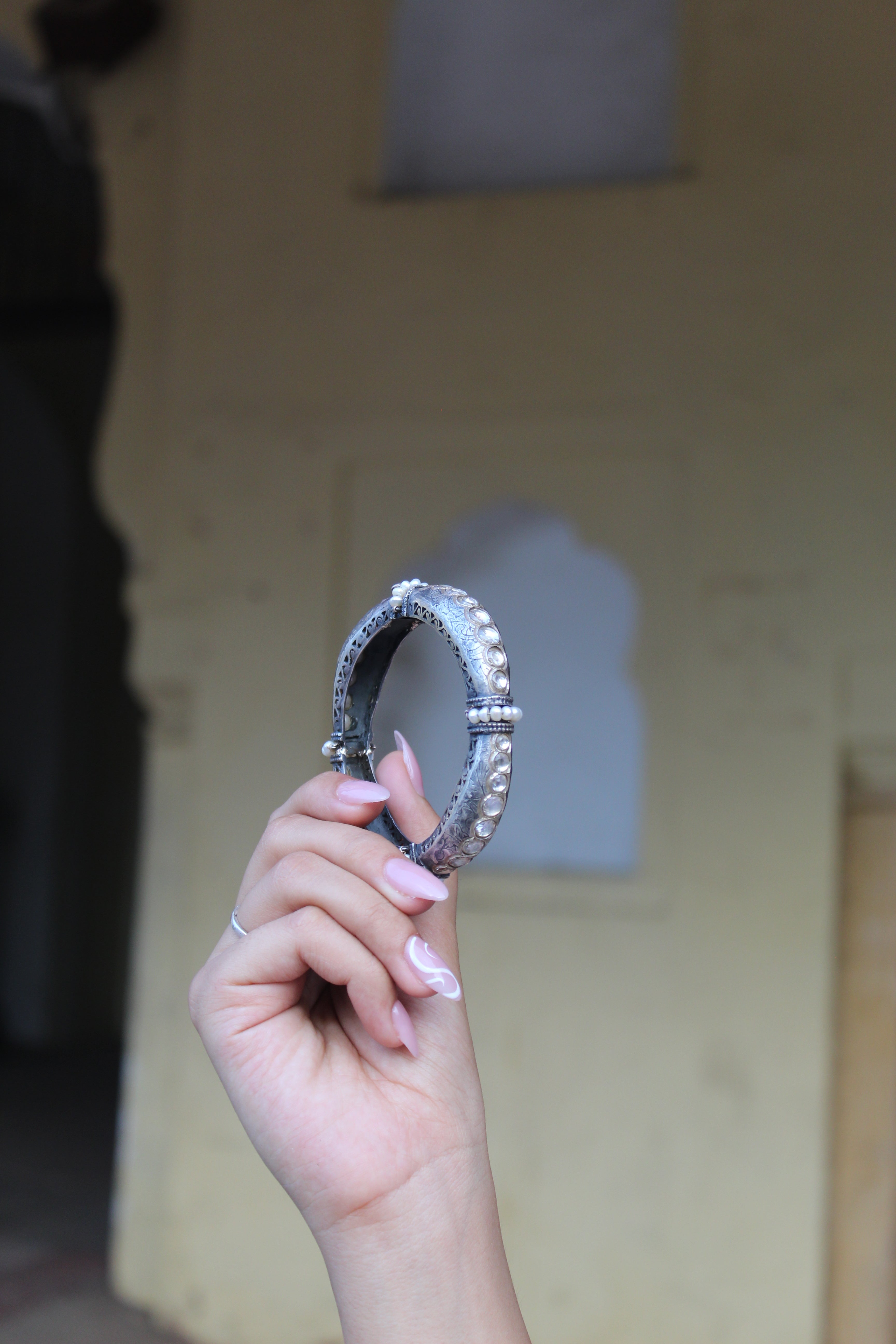 silver antique oxidized bangles